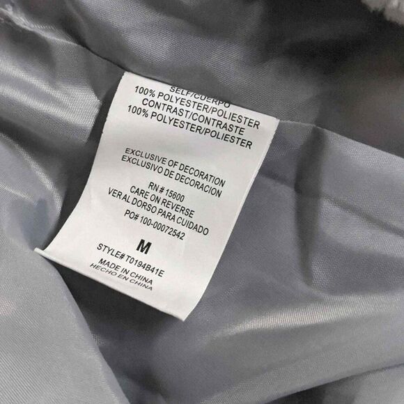 JOLT faux fur open front waterfall cardigan silver gray med - Picture 4 of 10